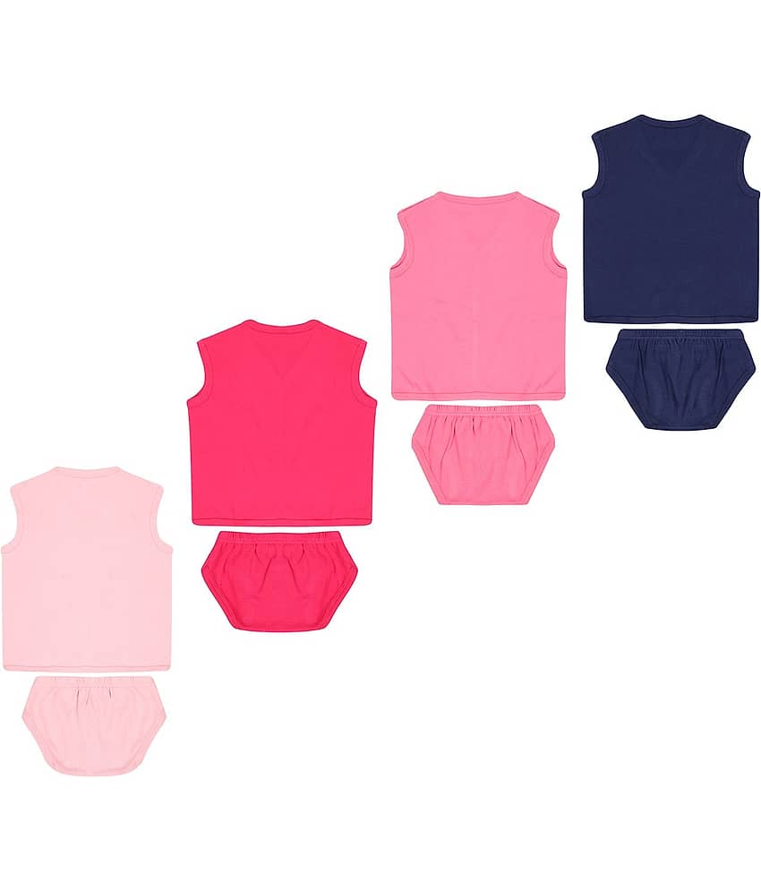 Dongli Pack of 4 Unisex for Baby 100% Cotton ( Multi )