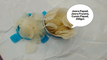 Jeera Papad, Jeera Fryums, Cumin Papad, Jeera Papad Fryums, Indian Jeera Papad 250gm