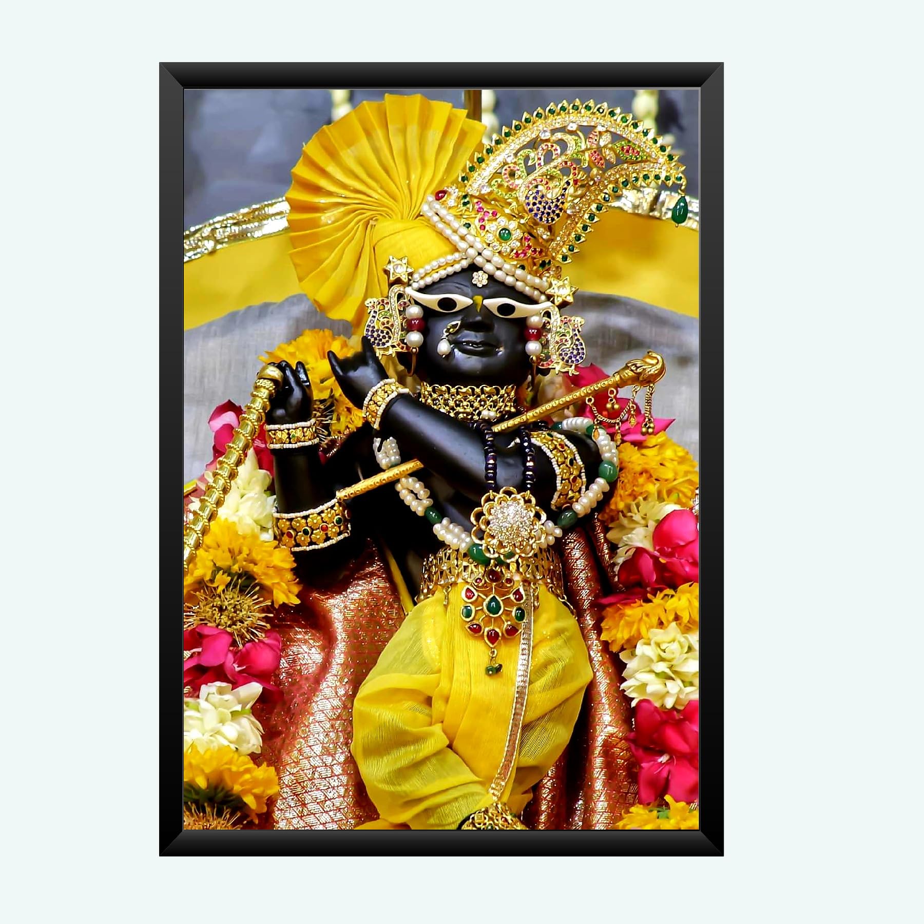 NOKKES Radha Raman ji Vrindavan Radha Raman Thakur Ji Photo Frames Religious Photo frame 5X7 Inch Photo Frame_QWW61