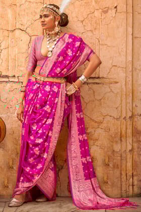 Pink Georgette Saree