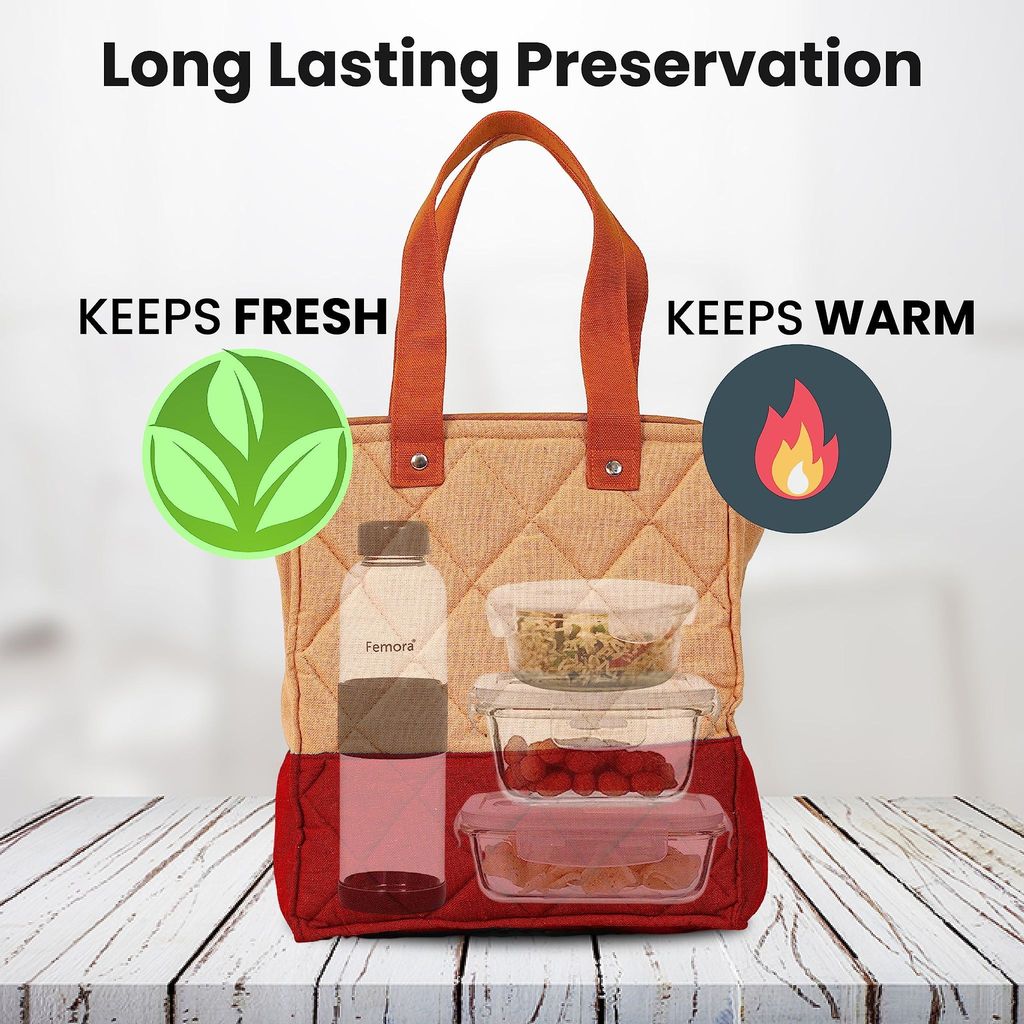 Femora Borosilicate Glass Microwave Safe Container Multipurpose Lunch Box for Office, Maroon, Rectangle-400 ml (2 Container), Rectangle-620 ml (1 Container).