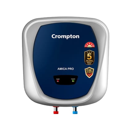 Crompton Amica Pro 10L | Free Installation | 5Star Storage Water Heater (Geyser) | Glassline Tank for Hard Water | 8 Bar HighRise Pressure | 5Level Safety | RustProof Body | 2kW Fast Heating Crompton Amica Pro 10L | Free Installation | 5Star Storage Wate