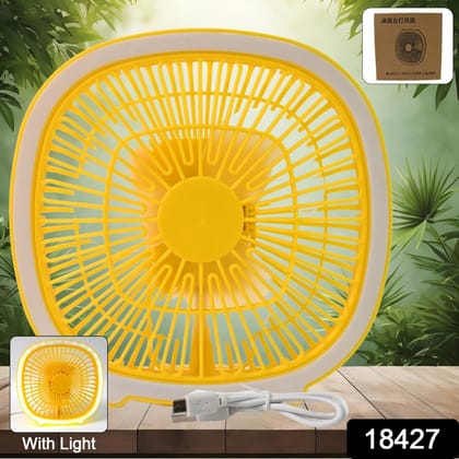 USB PORTABLE MINI DESK FAN WITH LIGHT (1 PC)