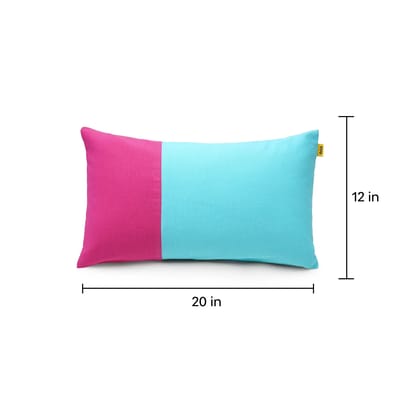 Two Tone Lumbar Cushion Cover | Single Green 12" x 20"