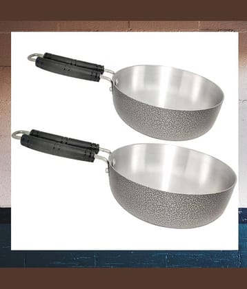 bartan hub Enamle Aluminium Fry Pan Heavy Bottom without Lid 22 cm Diameter 0.5 Ltr