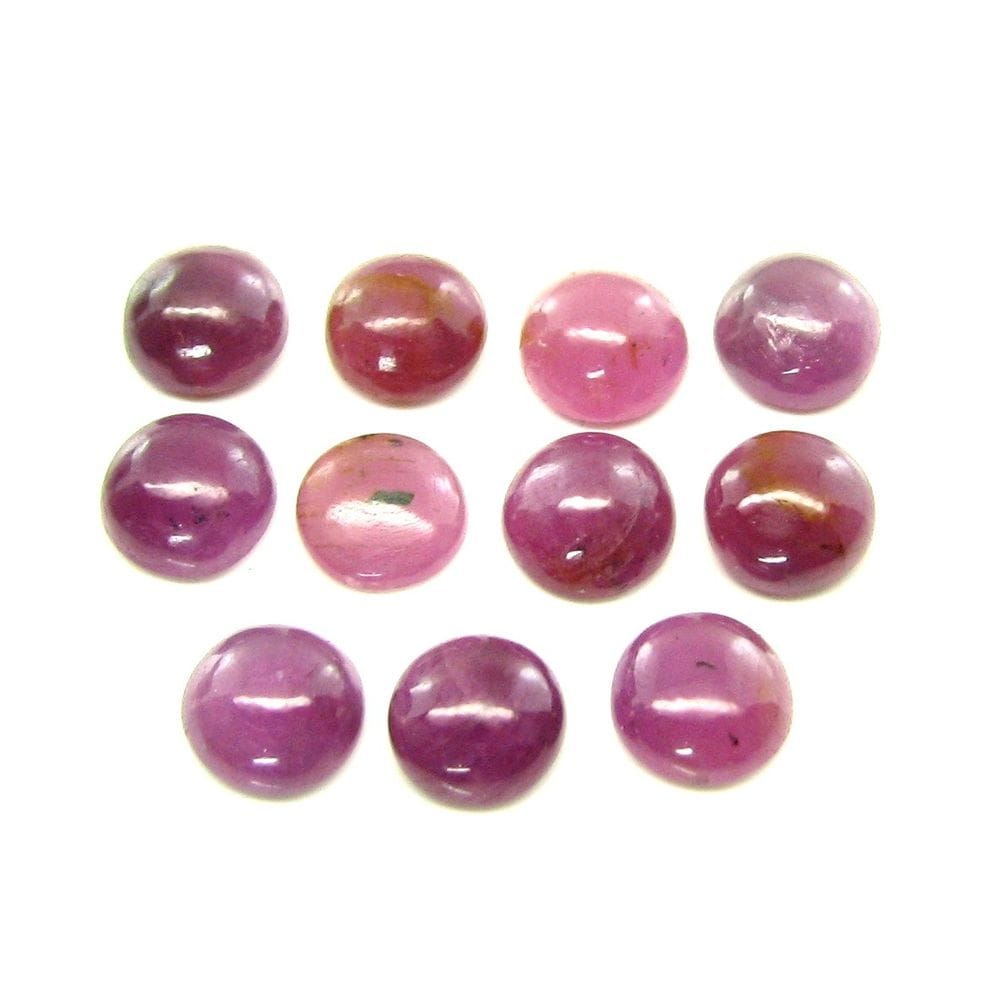 50.5Ct 25pc Lot 7.5mm - 7.8mm Natural Ruby Round Shape Cabochone Gemstones