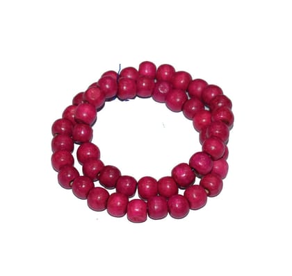Painted Wooden Beads for Jewelry Making , BWWB-90-Per Packet of Approx 160 Pcs / 8X10 MM / Pink