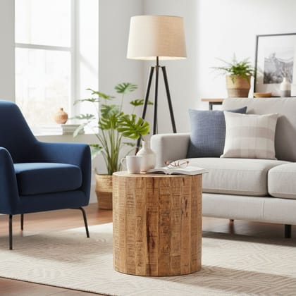 Natural white Distressed Solid Wood Coffee Table