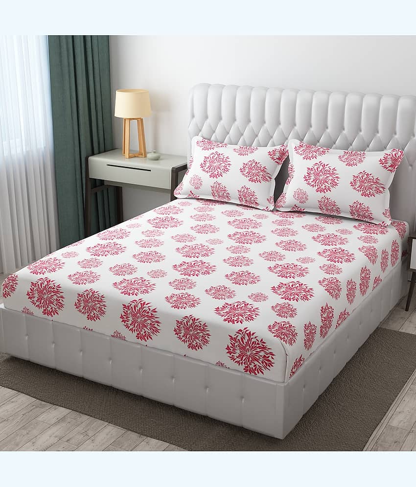 Apala Microfiber 1 Double King Bedsheet with 2 Pillow Covers ( Off White )