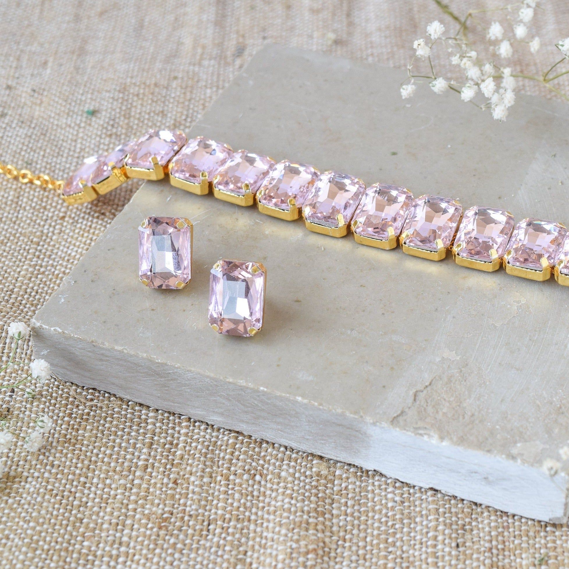 Dia Choker Set (Baby Pink)