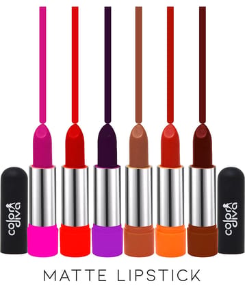 Color Diva Long Wear Moist-111B Lipstick Multi Pack of 6 4.5 g