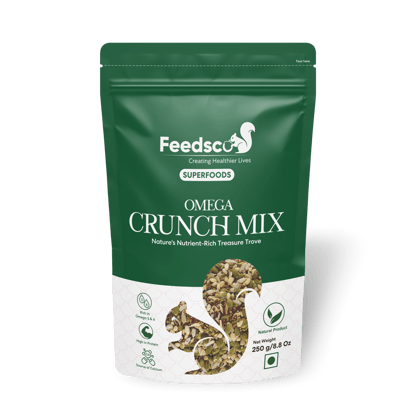 Feedsco Omega Crunch Mix Seeds - Rich in Iron and Calcium Seeds for Eating - Source of Calcium - Healthy Snack
