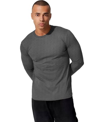 Leotude Pack of 1 Cotton Blend Regular Fit Men's T-Shirt ( Grey )