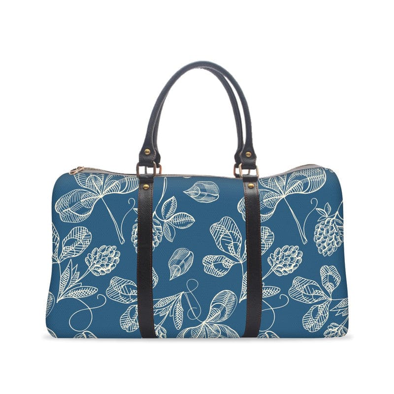 Seamless Blue Floral Gym Bag