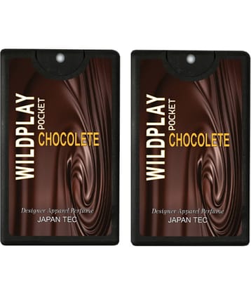 Wildplay Chocolate 20ml Pocket Perfume Deodorant Spray & Pocket Perfume for Unisex 40 ml ( Pack of 2 )