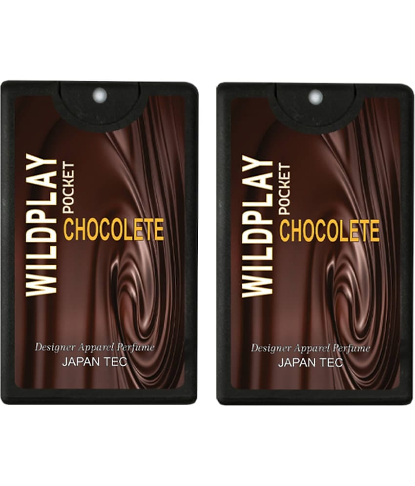Wildplay Chocolate 20ml Pocket Perfume Deodorant Spray & Pocket Perfume for Unisex 40 ml ( Pack of 2 )