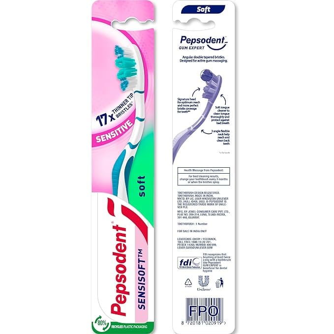 Pepsodent Gum Expert Toothbrush - Soft, Thinner Tip Bristles