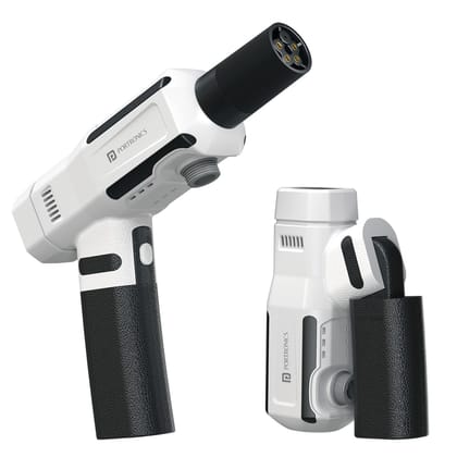 Portronics Torque X Foldable Pressure Washer Gun with 5 Spray Nozzle Rechargeable & Cordless, 5-in-1 Rotating Nozzle, 1.5MPa Water Pressure, High Speed Motor, Dual 4000mAh Batteries, Type-C Rechargeable, Portable & Foldable Car & Bike Washer - Black