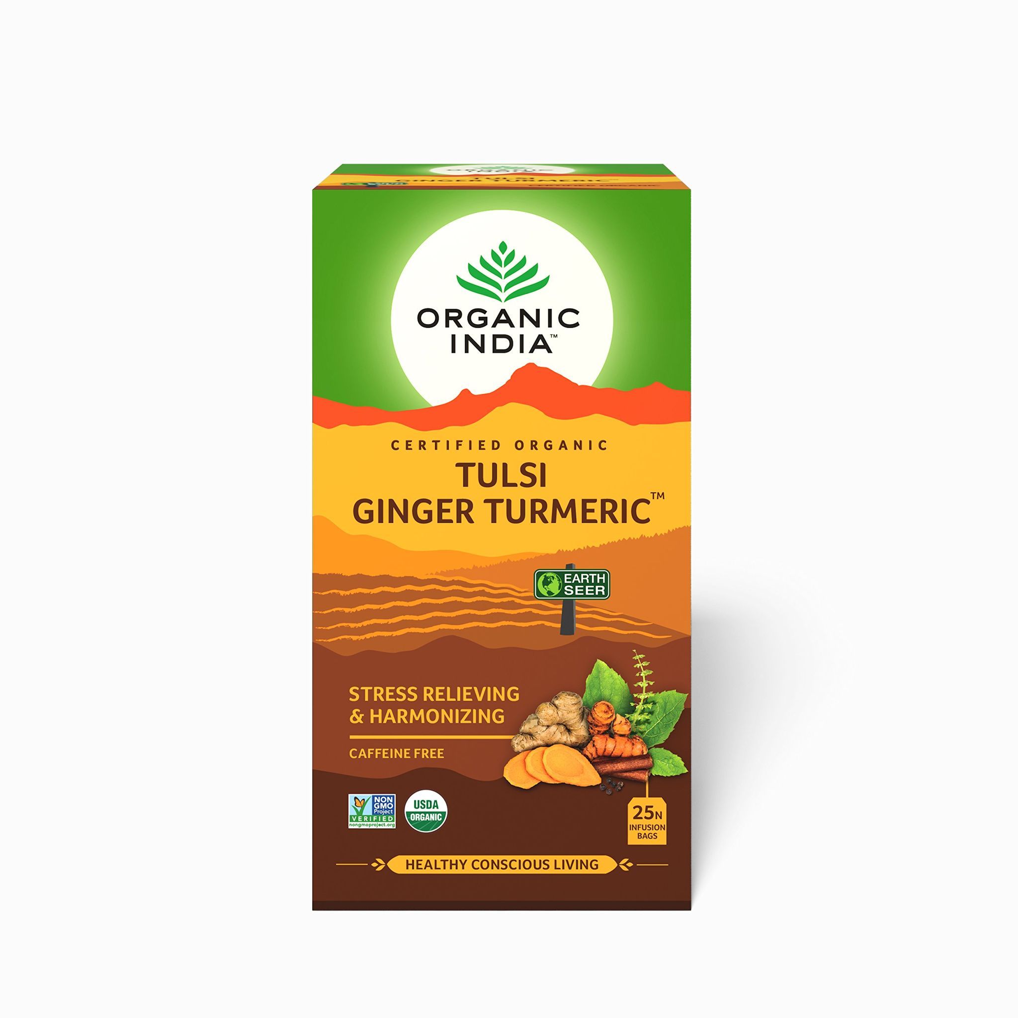 A TATA Product - Organic India Tulsi Ginger Turmeric - 25 Tea Bags