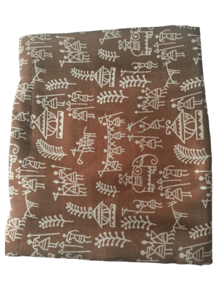 Handwoven Cotton Saree with Tribal Art