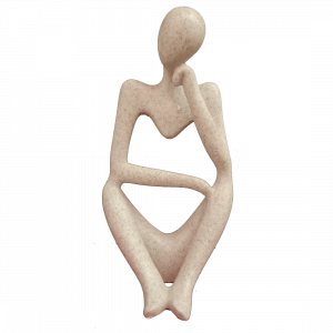 Thinker Lady Sculpture Figurines Office Home Decor H- 22.5 cm-Poly Resin