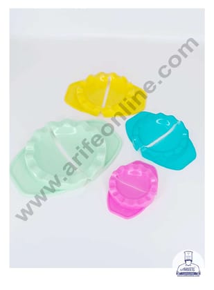 CAKE DECOR™ 4 Piece Plastic Dumpling Maker Mould Hand Press Dumpling Ravioli Mould Kitchen Tools Accessories