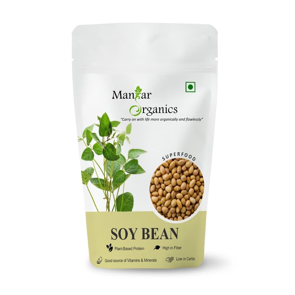 ManHar Organics Soybeans Nuts (Soya Bean) 500gm | High-Protein, Non-GMO, and Natural Snack for Healthy Living