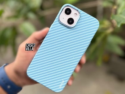 iPhone 14 Series Cover - Real Aramid Kevilar Case with Ultra Thin Carbon Fiber-iPhone 14 / Peak Blue