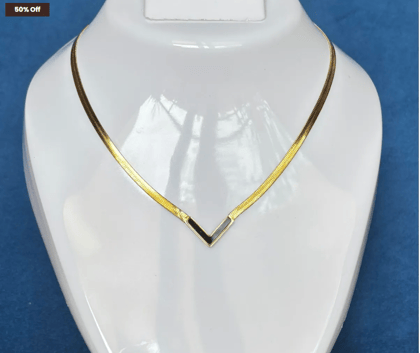 Anti Tarnish Stainless Steel Necklace - Black V Design Anti Tarnish Stainless Steel Necklace - Black V Design