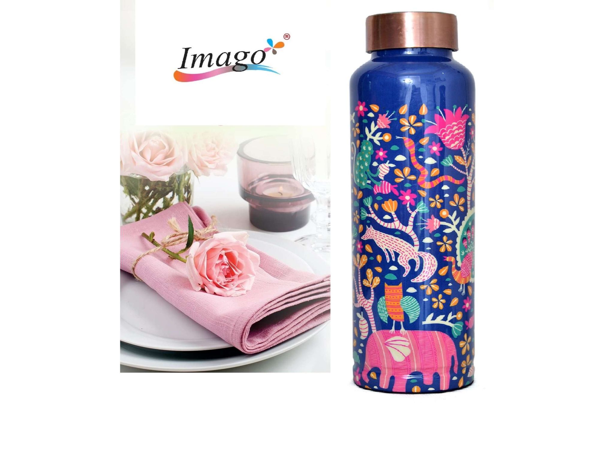 Imago Oreo animal Printed Copper Bottle 1L