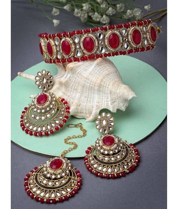 Sukkhi Red Alloy Necklace Set ( Pack of 1 )