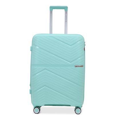 AMERICAN TRAVELLER TourisPrime Trolley Bag Single Large | Polypropylene Hard-Shell Luggage| Expandable Travel Suitcase | TSA-Type Lock | Anti-Theft Zip | 8 Dual Wheels (1, Light Green, L28)