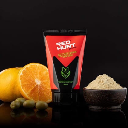 RED HUNT Refresh Combo for men Oil & Acne Control Face Wash 100ml, Shower Gel 200ml, Body Spray Alpha Tribe 120ml