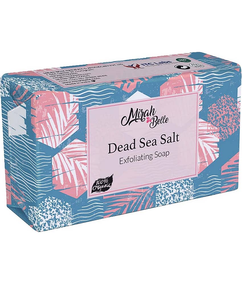 Mirah Belle - Organic Dead Sea Salt Exfoliating Soap 125gm - For Clogged Pores and Dead Skin Removal Handmade Soap