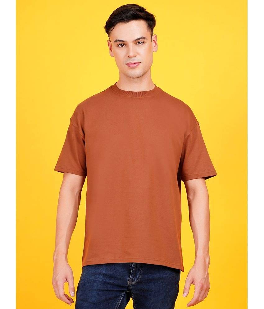 DAFABFIT Cotton Blend Oversized Fit Solid Half Sleeves Men's T-Shirt - Black ( Pack of 1 )