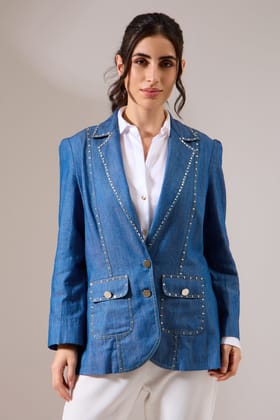 DIAMANTE denim jacket-Daimante-blue / Denim / XXS