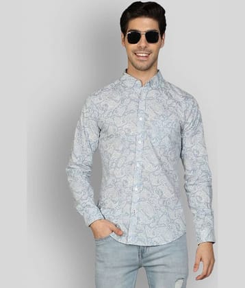 NUEVOSPORTA - Light Blue Cotton Slim Fit Men's Casual Shirt ( Pack of 1 )
