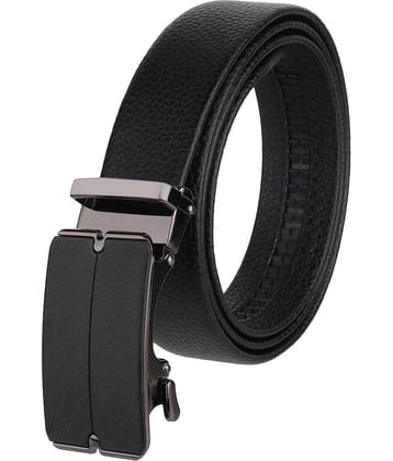 Zacharias - Black Leather Men's Casual Belt ( Pack of 1 )