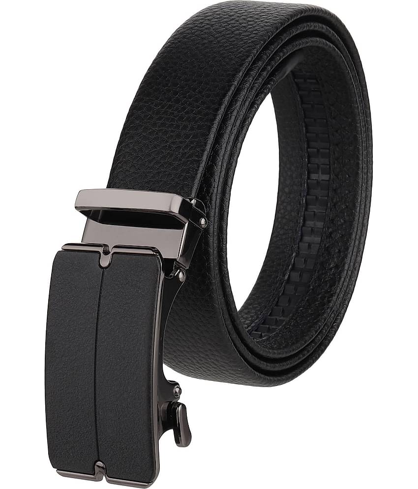 Zacharias - Black Leather Men's Casual Belt ( Pack of 1 )