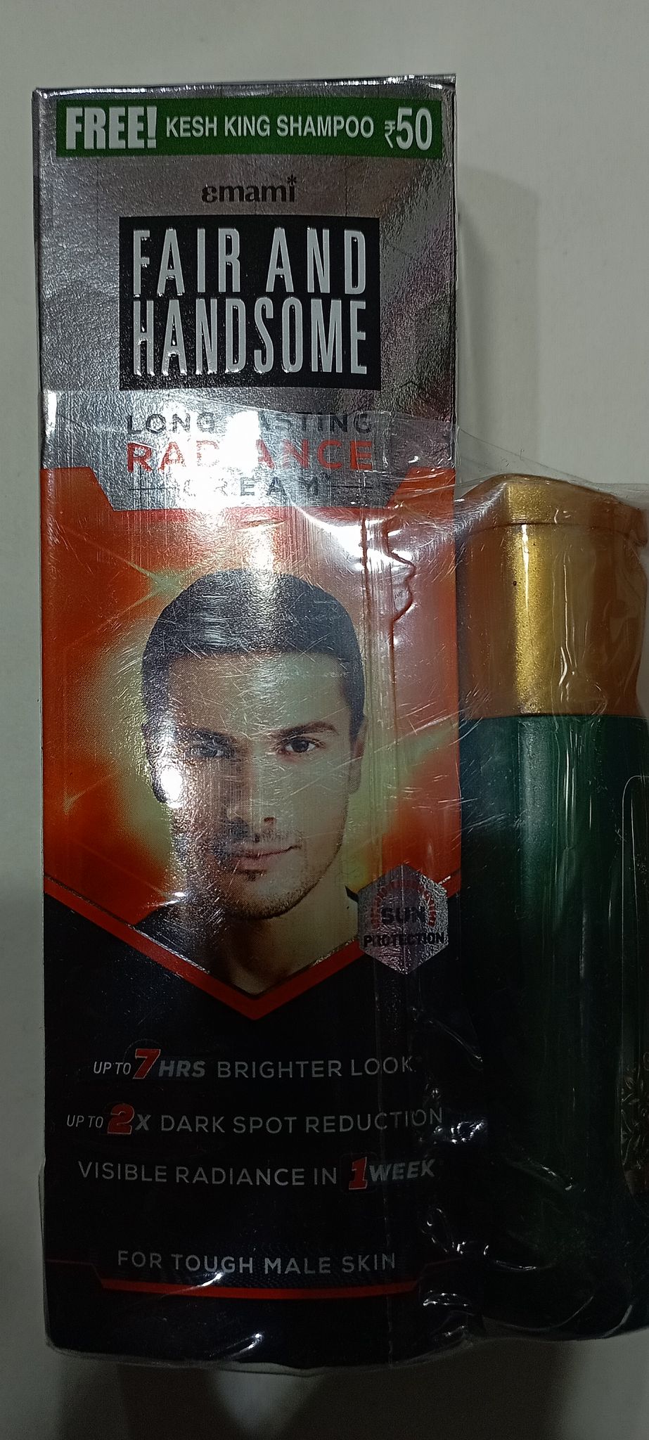 Fair and handsome long lasting radiance cream sun protection 30g FREE KESH KING SHAMPOO Rs.50