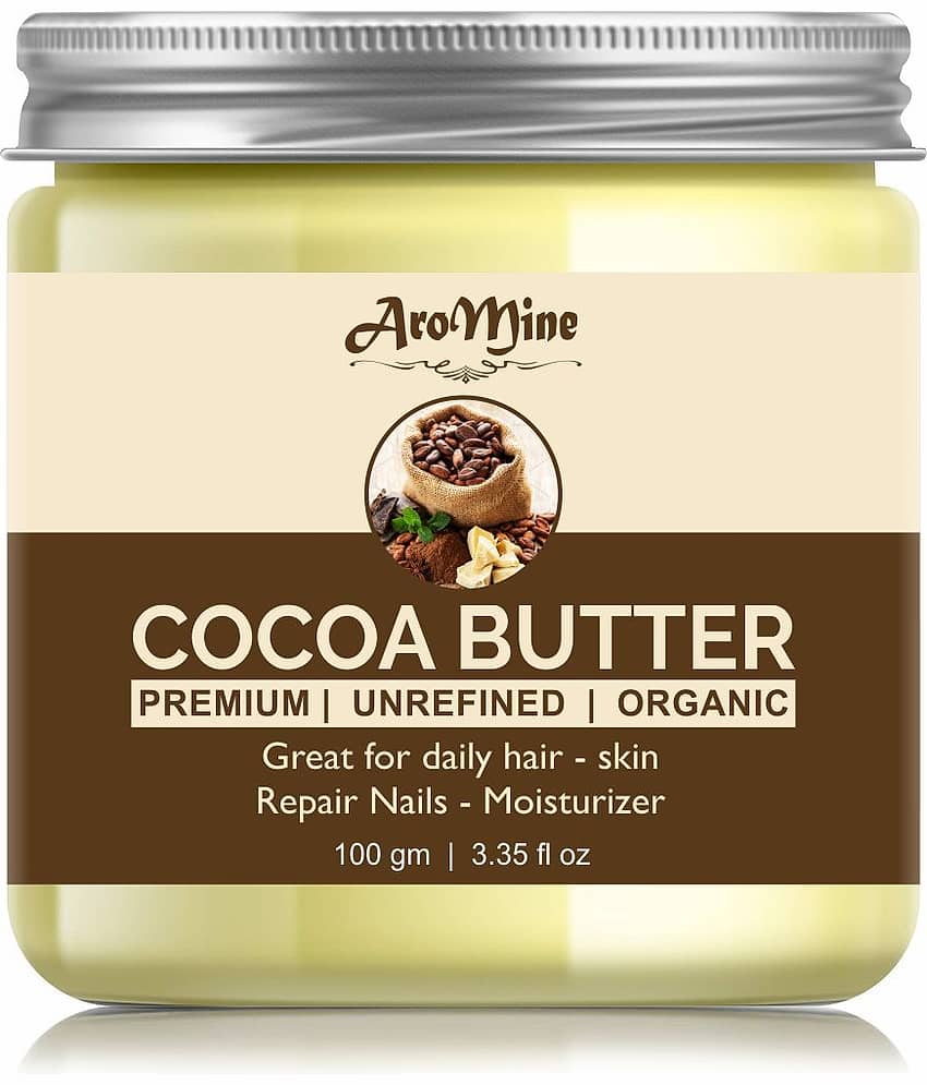 Aromine 100% Pure Organic Coca Butter |Raw | Great For Face,Skin,Body, Moisturizer 100 gm