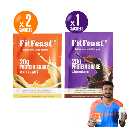 Protein Sachet : 2 Malai Kulfi, 1 Chocolate (50g Each)-Pack of 3 <br> (50 gms)