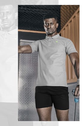 TechnoSport Polo Neck Half Sleeve Dry Fit T Shirt for Men OR-21 (Light Grey)-M