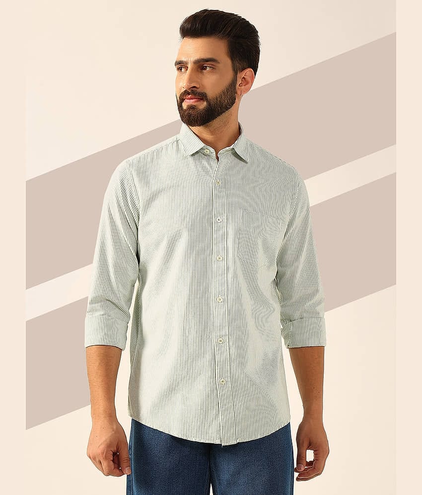 ENSPYR 100% Cotton Regular Fit Striped Full Sleeves Men's Casual Shirt - Grey ( Pack of 1 )