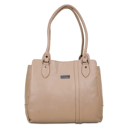 Jothi Sorelle Premium Womens Handbag | 4-Compartment Synthetic Leather Tote | Woven Pattern Finish | Water-Resistant | Soft Base | Taupe Brown