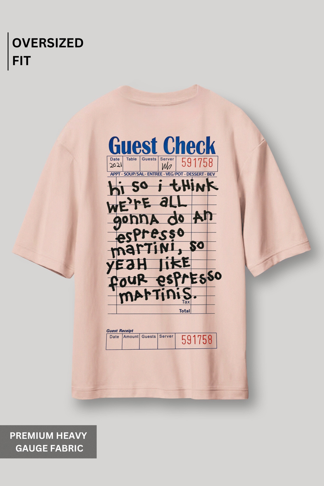 Guest Check List- Oversized T-shirt-XS