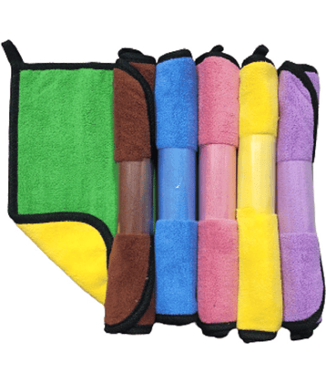Penyan™ Heavy Microfiber Cloth for Car Cleaning and Detailing, Double Sided, Extra Thick Plush Microfiber Towel Lint-Free, 800 GSM, Size 25 x 25 cm, Multi color, pack of 6