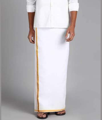 Shyam Handloom Cotton Men's Dhoti White ( Pack of 1 )