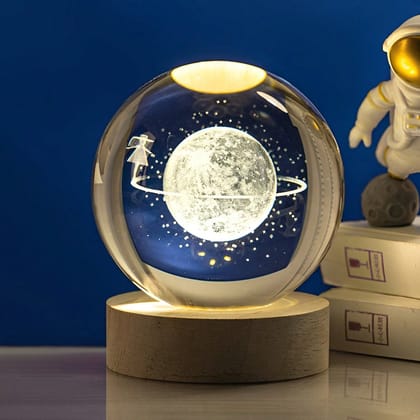 Astronaut Ball Night Light with Resin Base Decorative for Living Room Decor (1 Pc)assorted colour