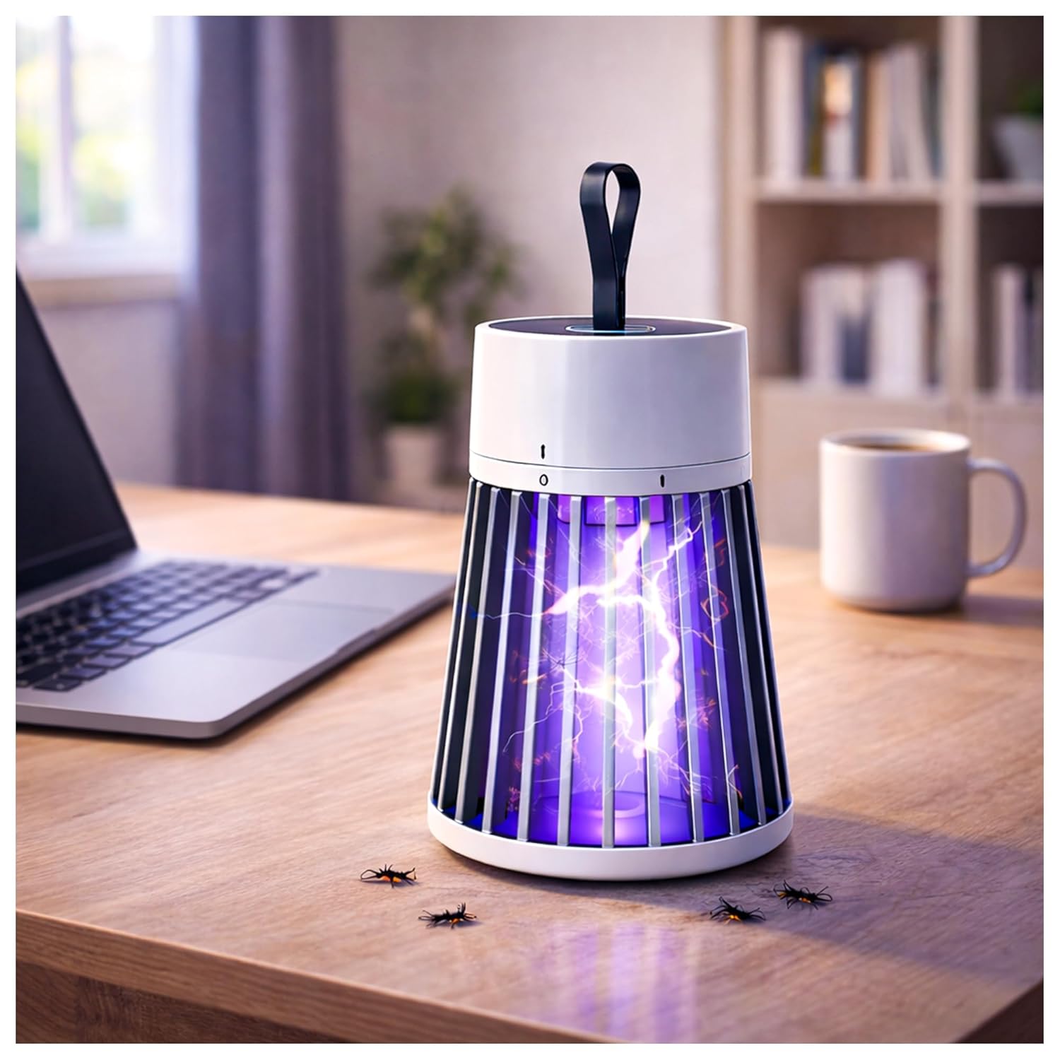 Electric Mosquito Killer Lamp with UV Light | USB Powered Bug Zapper with LED Night Lamp | Silent & Safe Indoor & Outdoor Mosquito Trap Machine for Home